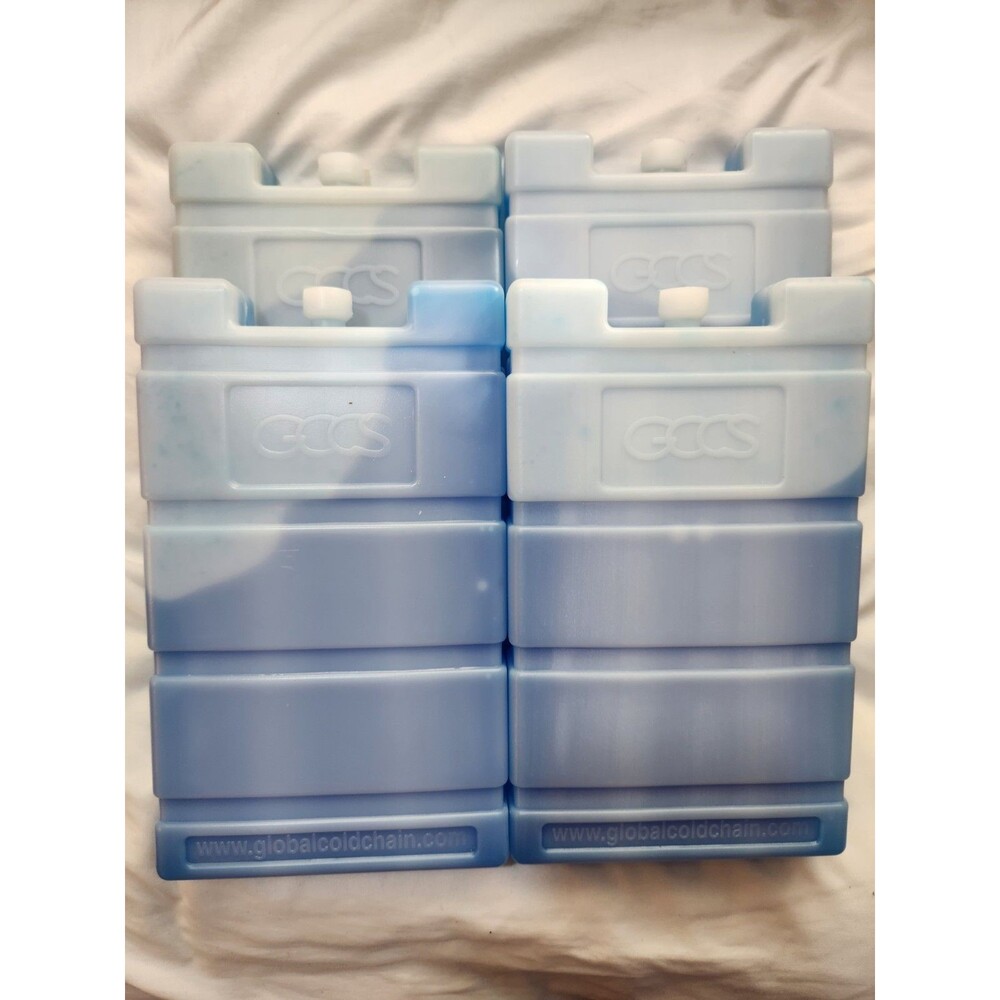GCCS Reusable Ice Packs 4 Pack 10" Extra Large Blue Cooler Gel Bricks Freezer